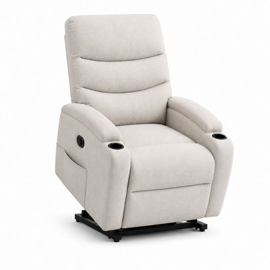 TV-Sessel Relaxsessel Beige mit Polyesterbezug und manueller Liegefunktion 91 x 94 x 104 cm