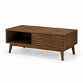Couchtisch mit Stauraum Walnussfurnier rechteckig 120 x 60 x 45 cm