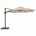 Ampelschirm rund Beige Polyester Stahl 300 cm mit Granitplattenständer