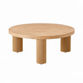 Runder Couchtisch Natur aus MDF mit Eichenfurnier 80 x 80 x 35 cm