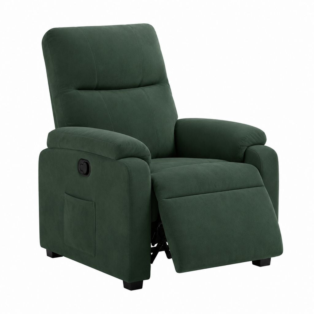 Relaxsessel mit manueller Liegefunktion dunkelgrün Polyester-Mikrofaser 85 x 96 x 102 cm