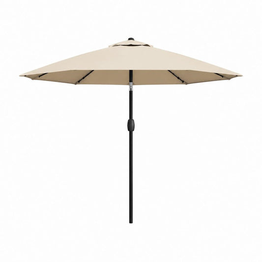 Gartenschirm Beige Polyester Rund Ø 300 cm mit Stahlmast 250 cm