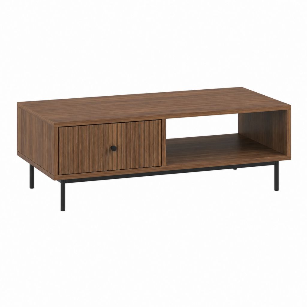 Couchtisch mit Stauraum Walnuss-Dekor MDF rechteckig 120 x 60 x 45 cm
