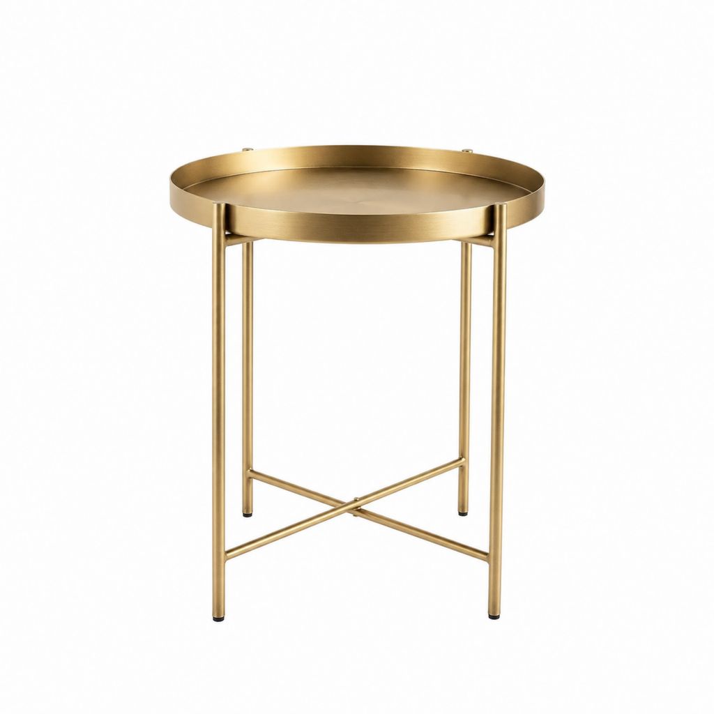 Beistelltisch Gold aus pulverbeschichtetem Stahl rund 45 x 45 x 55 cm