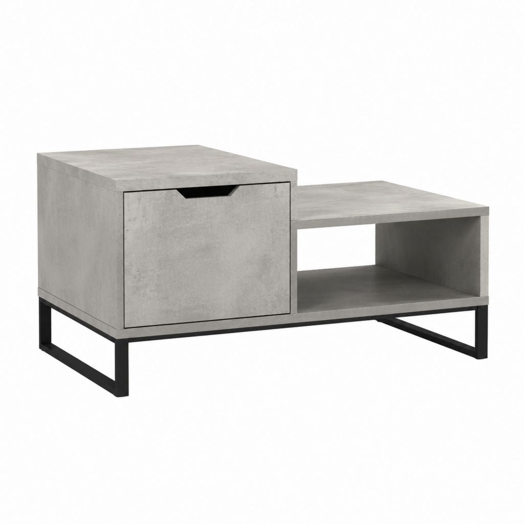 Couchtisch mit Schublade und offenem Fach Grau MDF Betonoptik Rechteckig 100 x 60 x 45 cm