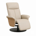 Relaxsessel mit Liegefunktion Beige aus PU-Kunstleder und Holzwerkstoff 80 x 90 x 105 cm
