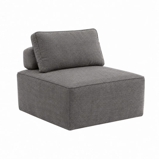 Sessel mit Rückenpolster Dunkelgrau Polyester 100 x 95 x 75 cm