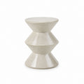 Couchtisch Beistelltisch Creme Keramik rund 40 x 40 x 46 cm